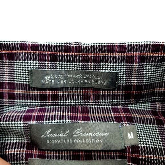 Daniel Cremieux Signature Non Iron Purple White Glen Plaid Medium Button Down - Picture 9 of 10